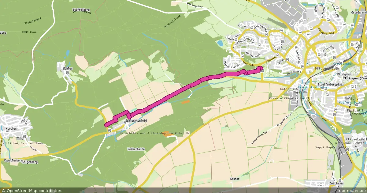 Radroute Ehingen (Donau) – Ehingen (Donau) – Fernradroute auf Rad-Routen.de