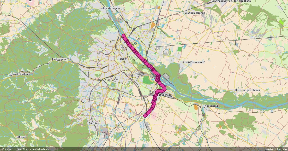 Radroute Schwechat – KG Floridsdorf – Fernradroute auf Rad-Routen.de