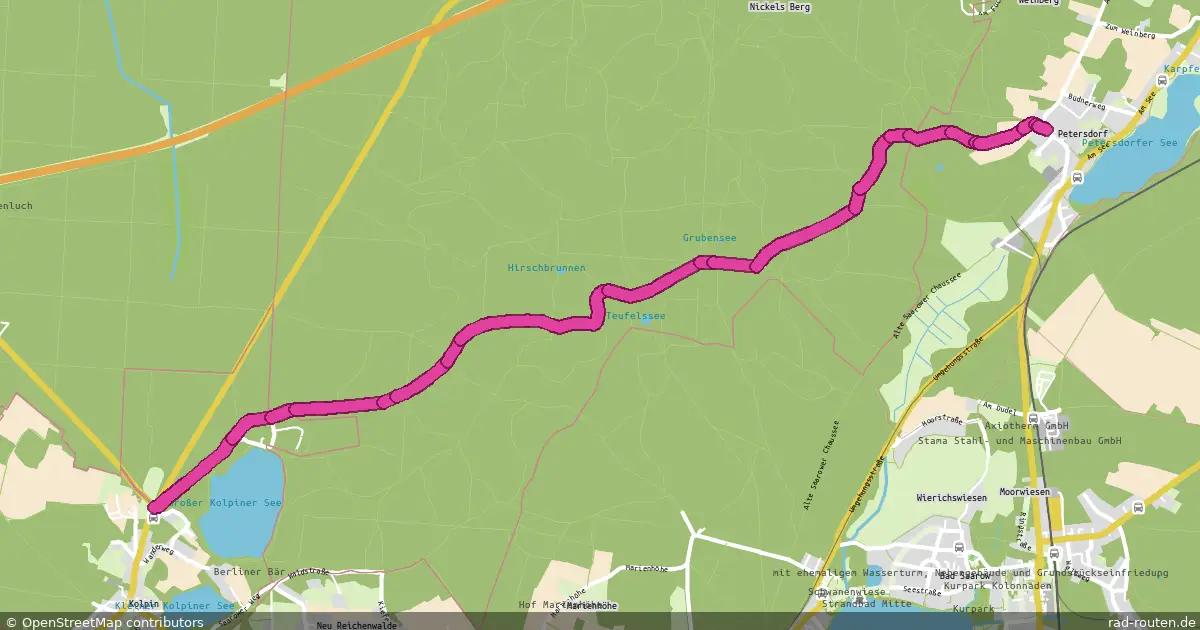 Radroute Petersdorf – Kolpin – Fernradroute auf Rad-Routen.de