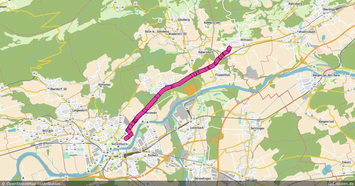Radroute Flumenthal – Solothurn – Fernradroute auf Rad-Routen.de