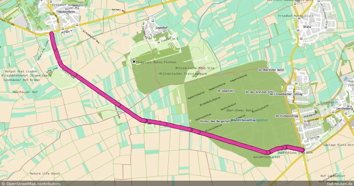 Radroute Lerchenberg – Wackernheim – Fernradroute auf Rad-Routen.de