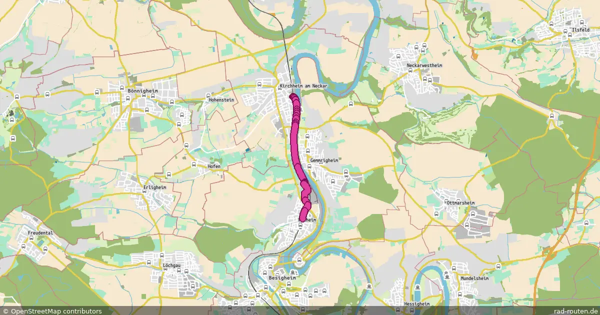 Radroute Kirchheim am Neckar – Walheim – Fernradroute auf Rad-Routen.de