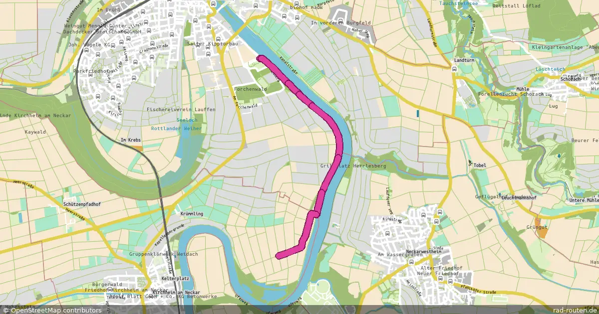 Radroute Lauffen am Neckar – Kirchheim am Neckar – Fernradroute auf Rad-Routen.de