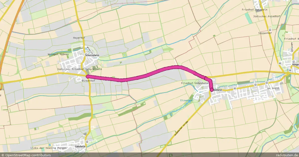 Radroute Schornsheim – Undenheim – Fernradroute auf Rad-Routen.de