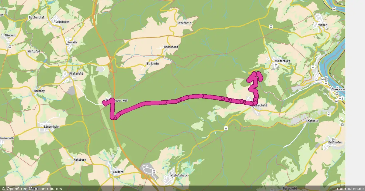 Radroute Niederburg – Pfalzfeld – Fernradroute auf Rad-Routen.de