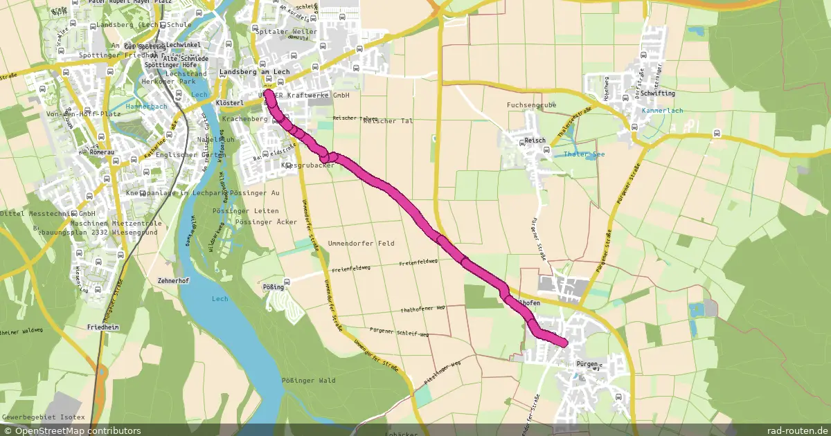 Radroute Landsberg am Lech – Pürgen – Fernradroute auf Rad-Routen.de