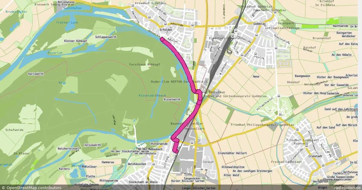 Radroute Stockstadt – Erfelden – Fernradroute auf Rad-Routen.de