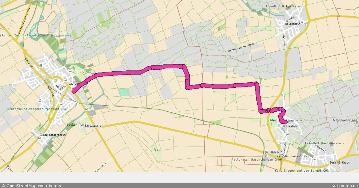Radroute Gau-Odernheim – Hillesheim – Fernradroute auf Rad-Routen.de
