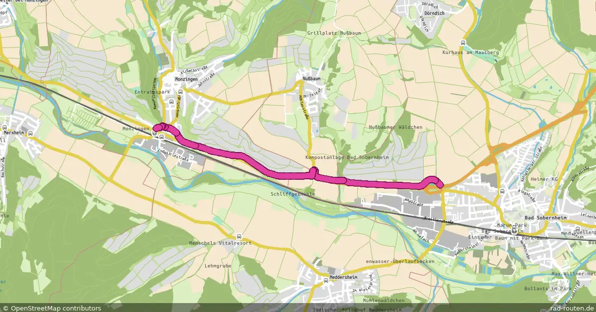 Radroute Bad Sobernheim – Monzingen – Fernradroute auf Rad-Routen.de