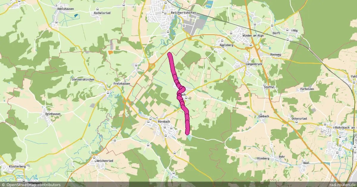 Radroute Reichertshofen – Pörnbach – Fernradroute auf Rad-Routen.de