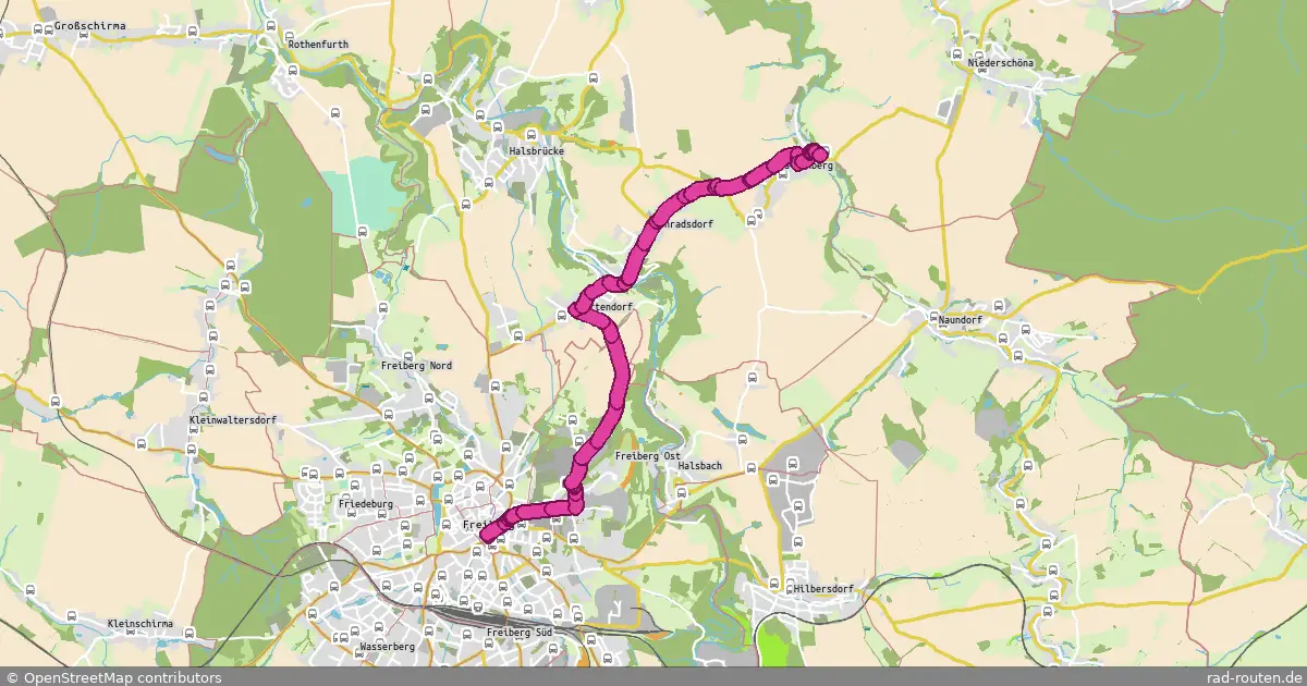 Radroute Freiberg (Sachs) – Falkenberg (bei Freiberg)