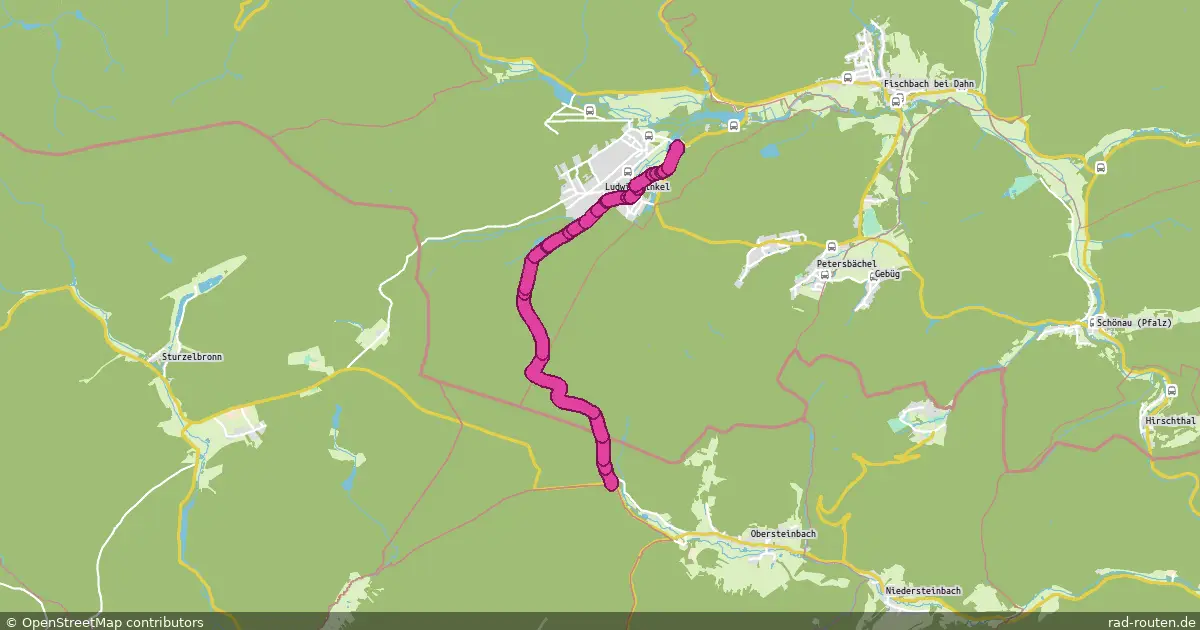 Radroute Communauté de paroisses du Pays de Fleckenstein – Ludwigswinkel – Fernradroute auf Rad-Routen.de