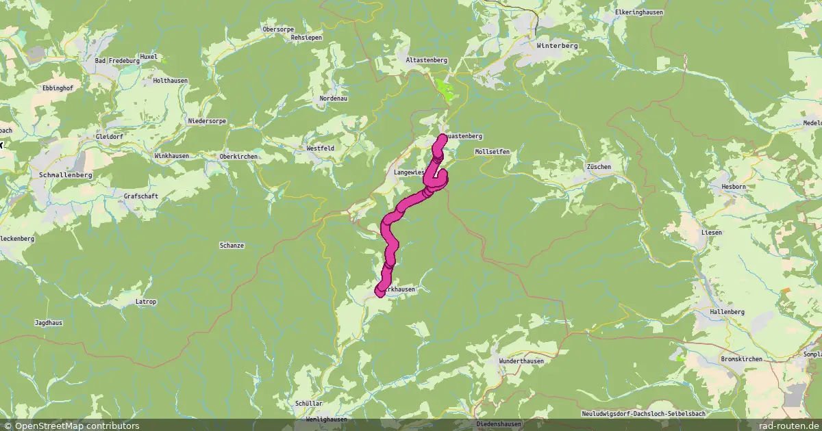 Radroute Girkhausen – Neuastenberg – Fernradroute auf Rad-Routen.de