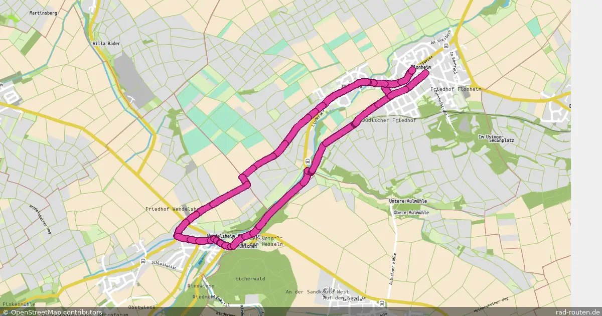 Radroute Flonheim – Wendelsheim – Fernradroute auf Rad-Routen.de