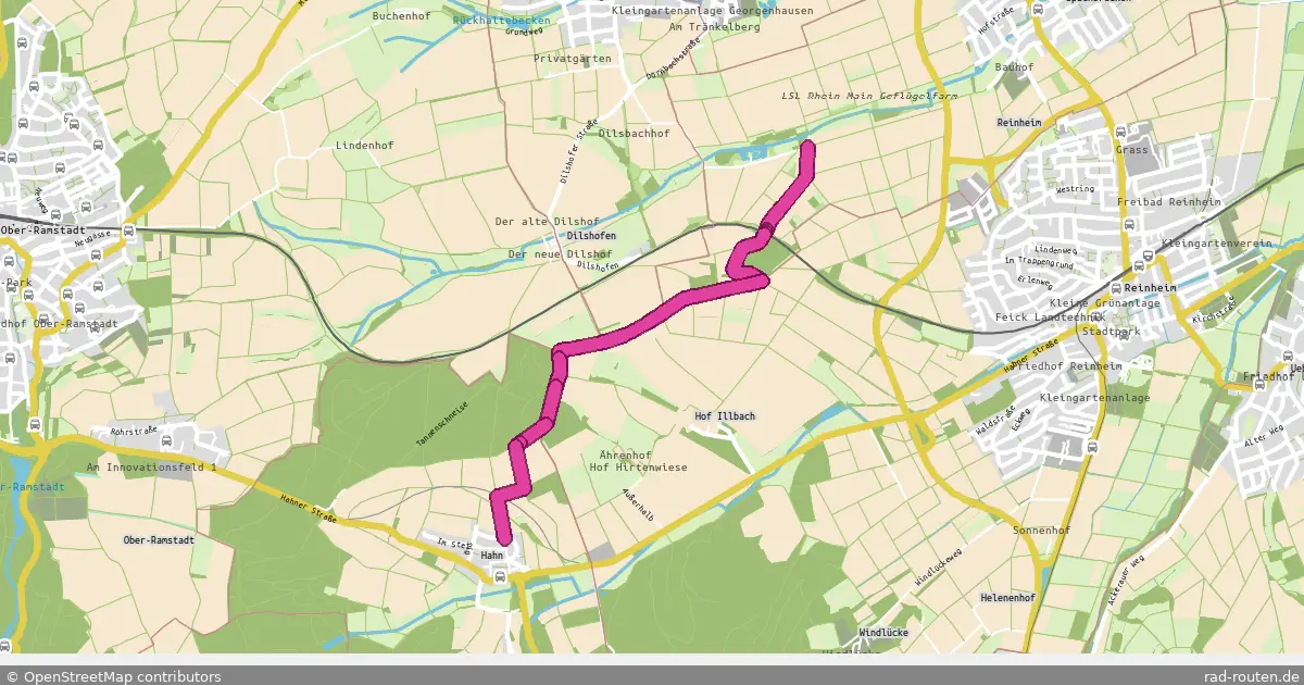 Radroute Reinheim – Ober-Ramstadt – Fernradroute auf Rad-Routen.de