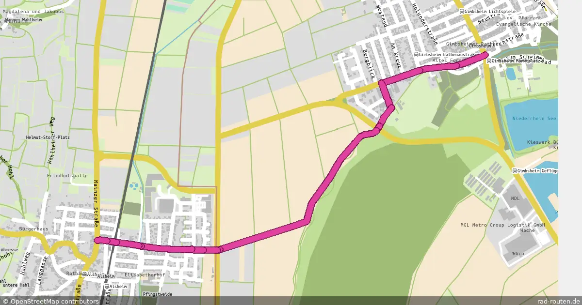 Radroute Gimbsheim – Alsheim – Fernradroute auf Rad-Routen.de