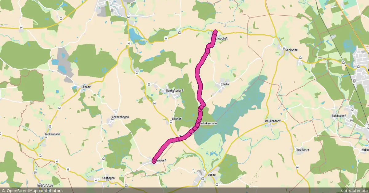 Radroute Ahrensbök – Ahrensbök – Fernradroute auf Rad-Routen.de