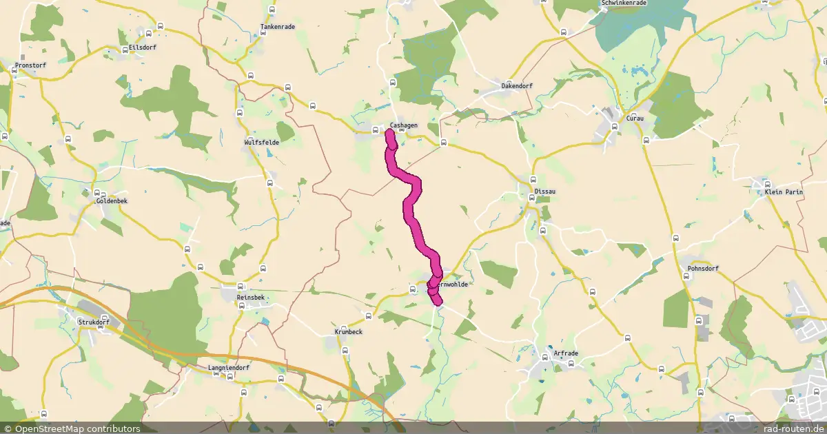 Radroute Stockelsdorf – Ahrensbök – Fernradroute auf Rad-Routen.de