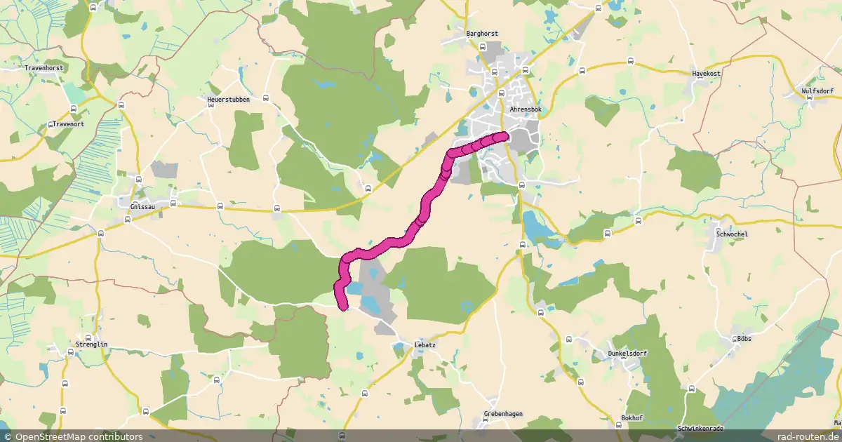 Radroute Ahrensbök – Ahrensbök – Fernradroute auf Rad-Routen.de