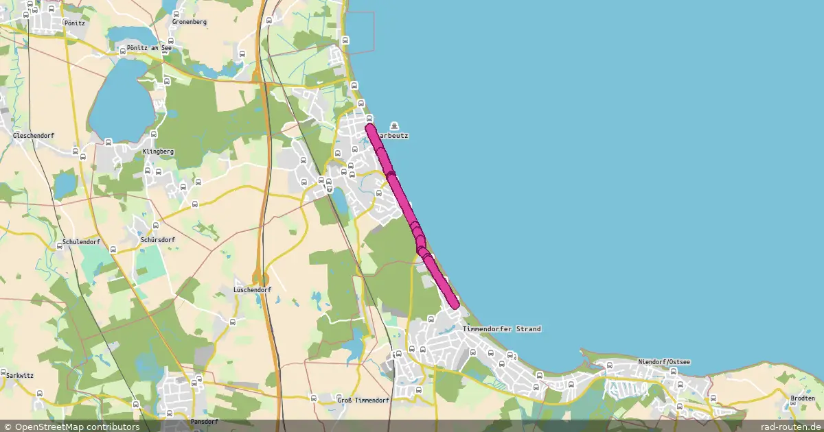 Radroute Scharbeutz – Timmendorfer Strand – Fernradroute auf Rad-Routen.de
