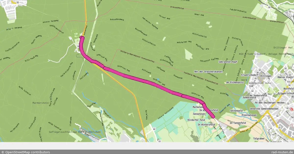 Radroute Rotlauf Weg – Saalburg – Fernradroute auf Rad-Routen.de