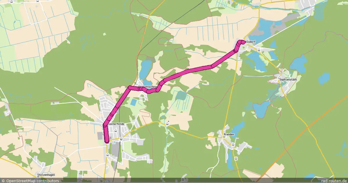 Radroute Klosterfelde – Ruhlsdorf – Fernradroute auf Rad-Routen.de