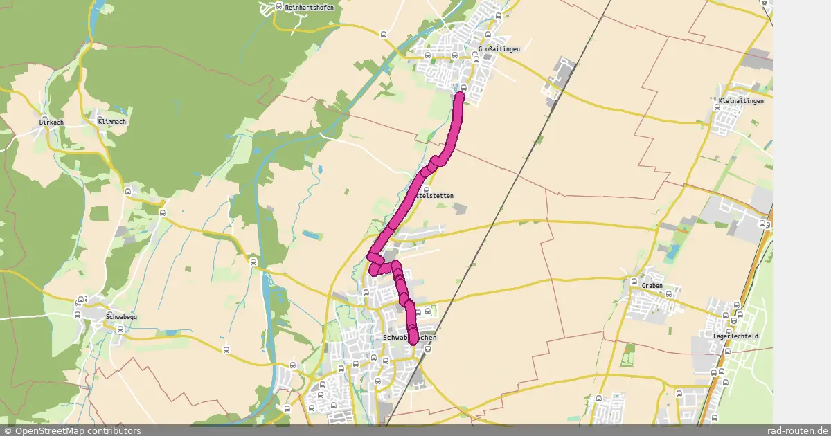 Radroute Schwabmünchen – Großaitingen – Fernradroute auf Rad-Routen.de
