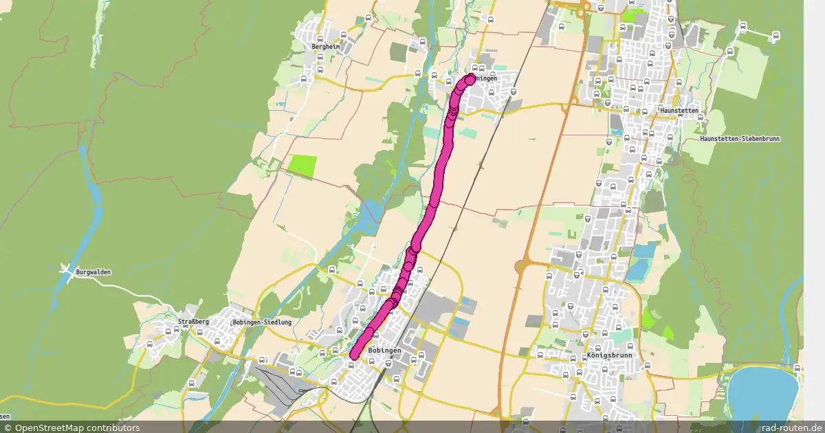 Radroute Inningen – Bobingen Zentrum – Fernradroute auf Rad-Routen.de