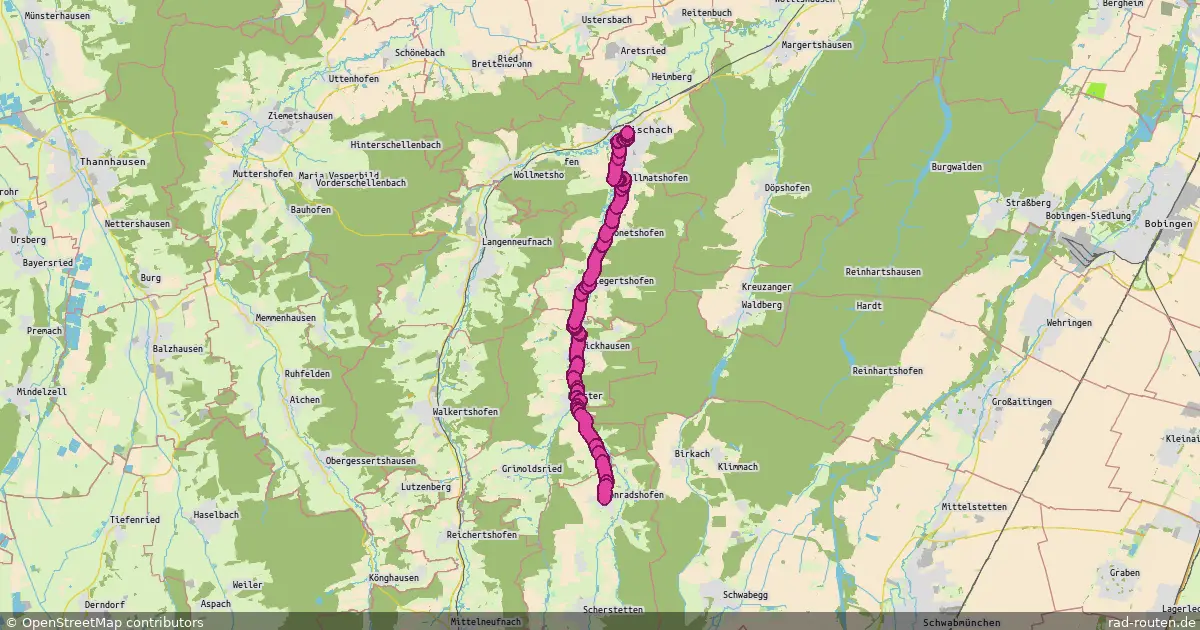 Radroute Fischach – Konradshofen – Fernradroute auf Rad-Routen.de