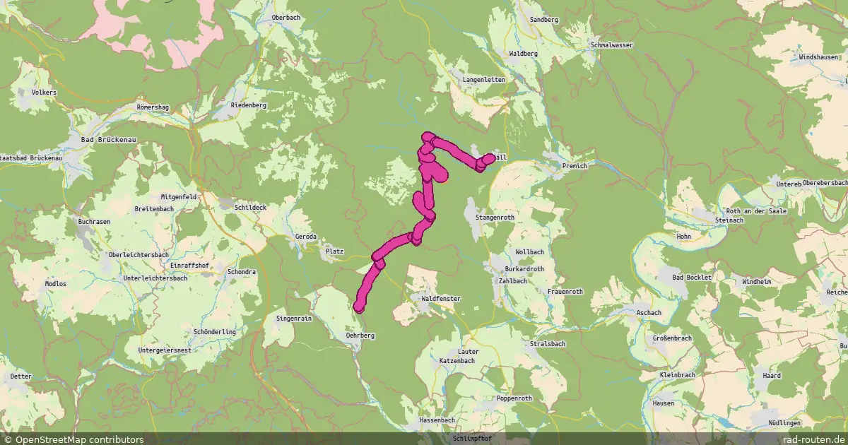 Radroute Waldfensterer Forst – Burkardroth – Fernradroute auf Rad-Routen.de