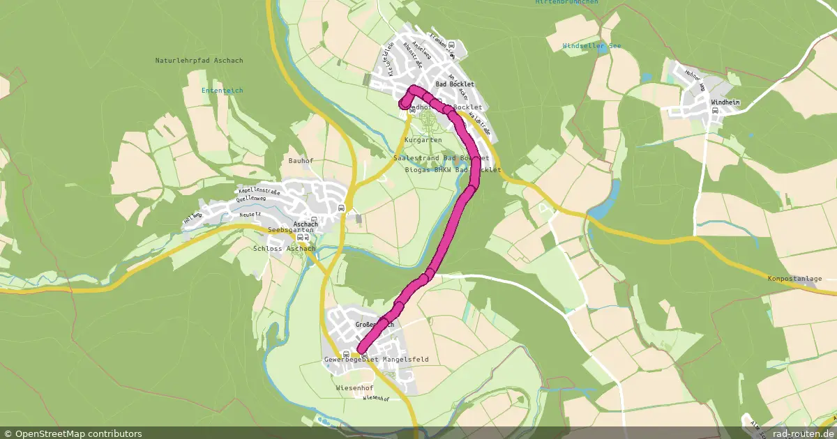 Radroute Bad Bocklet – Bad Bocklet – Fernradroute auf Rad-Routen.de