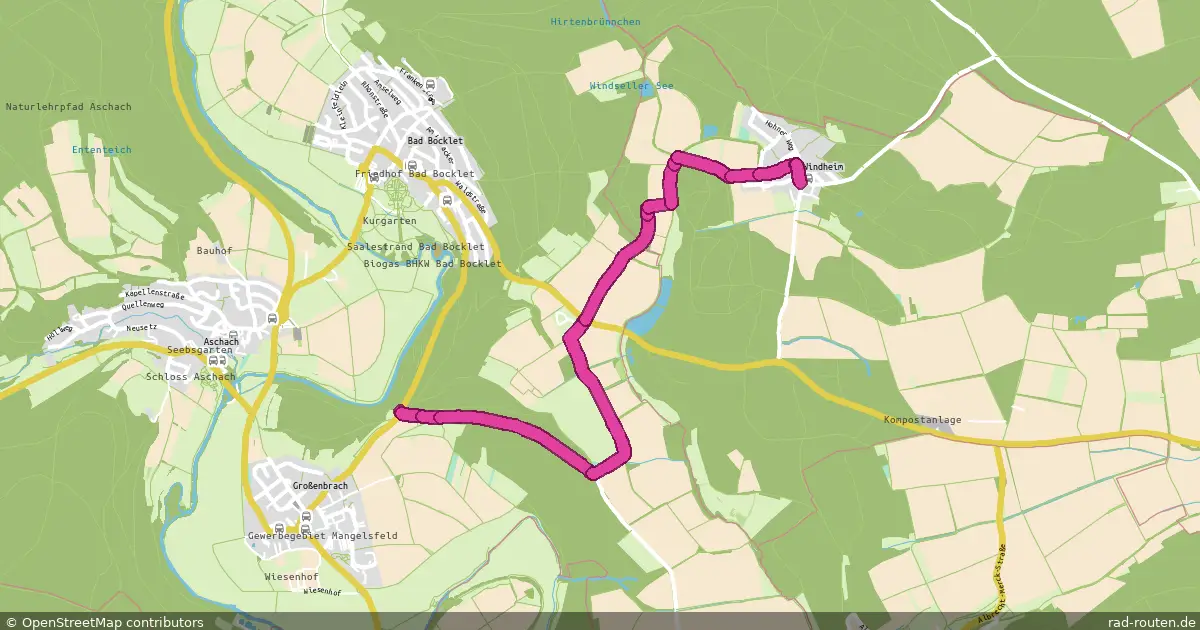 Radroute Bad Bocklet – Münnerstadt – Fernradroute auf Rad-Routen.de