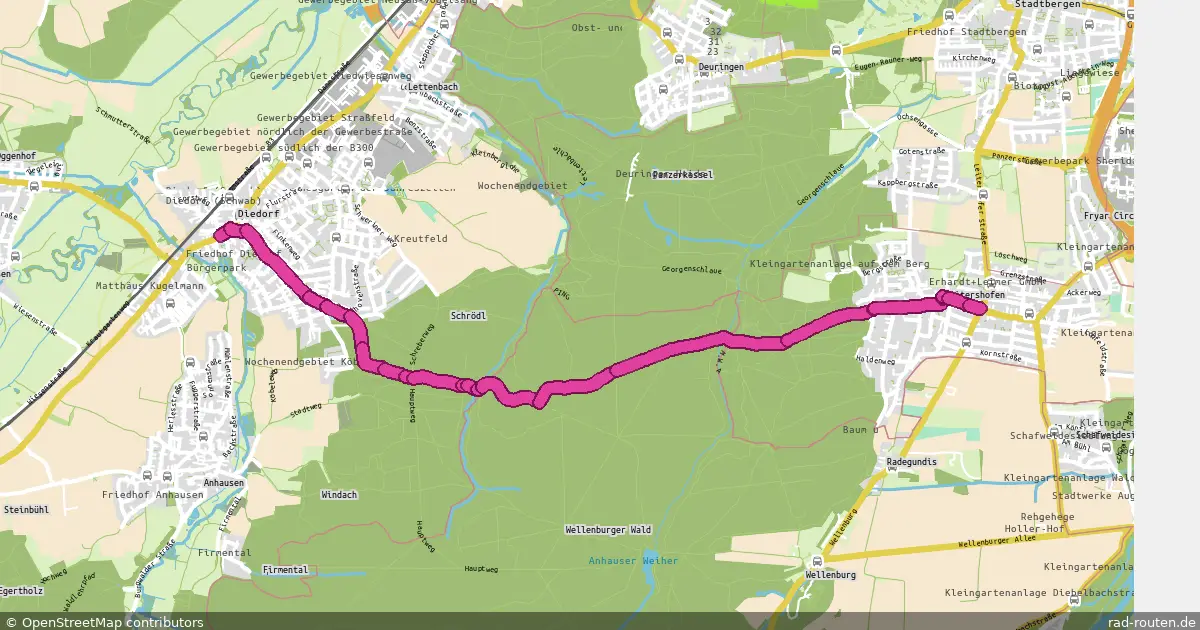 Radroute Diedorf – Leitershofen – Fernradroute auf Rad-Routen.de
