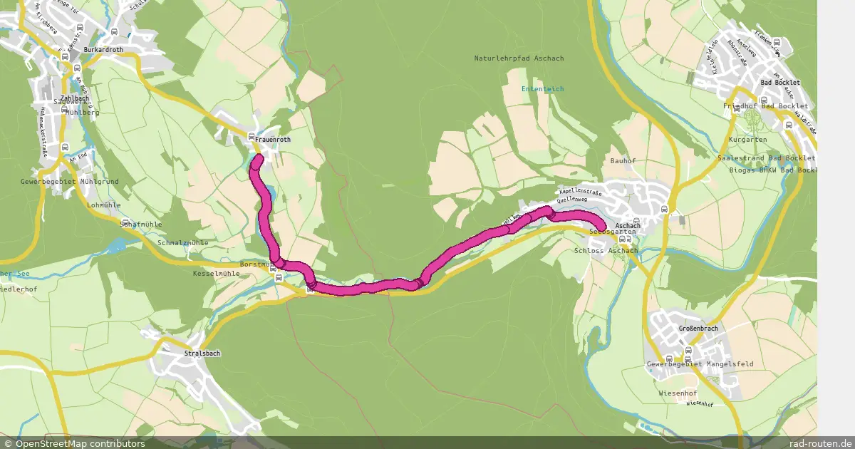 Radroute Bad Bocklet – Burkardroth – Fernradroute auf Rad-Routen.de