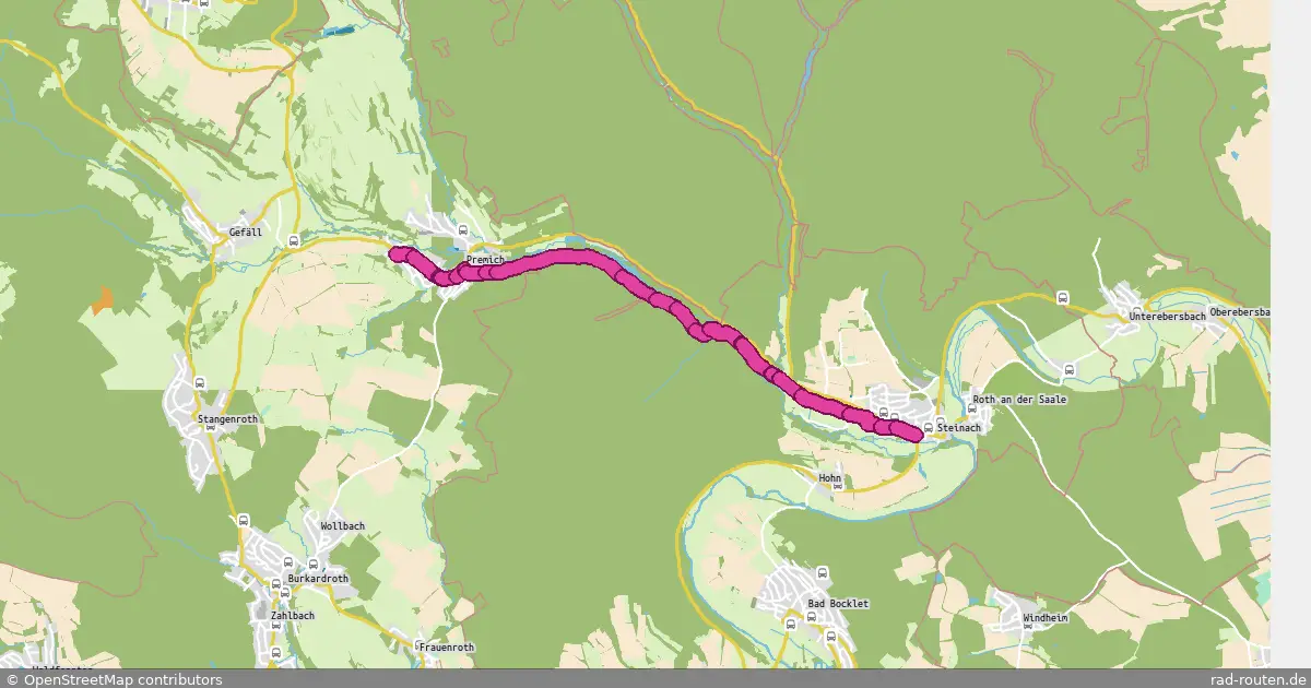 Radroute Burkardroth – Bad Bocklet – Fernradroute auf Rad-Routen.de