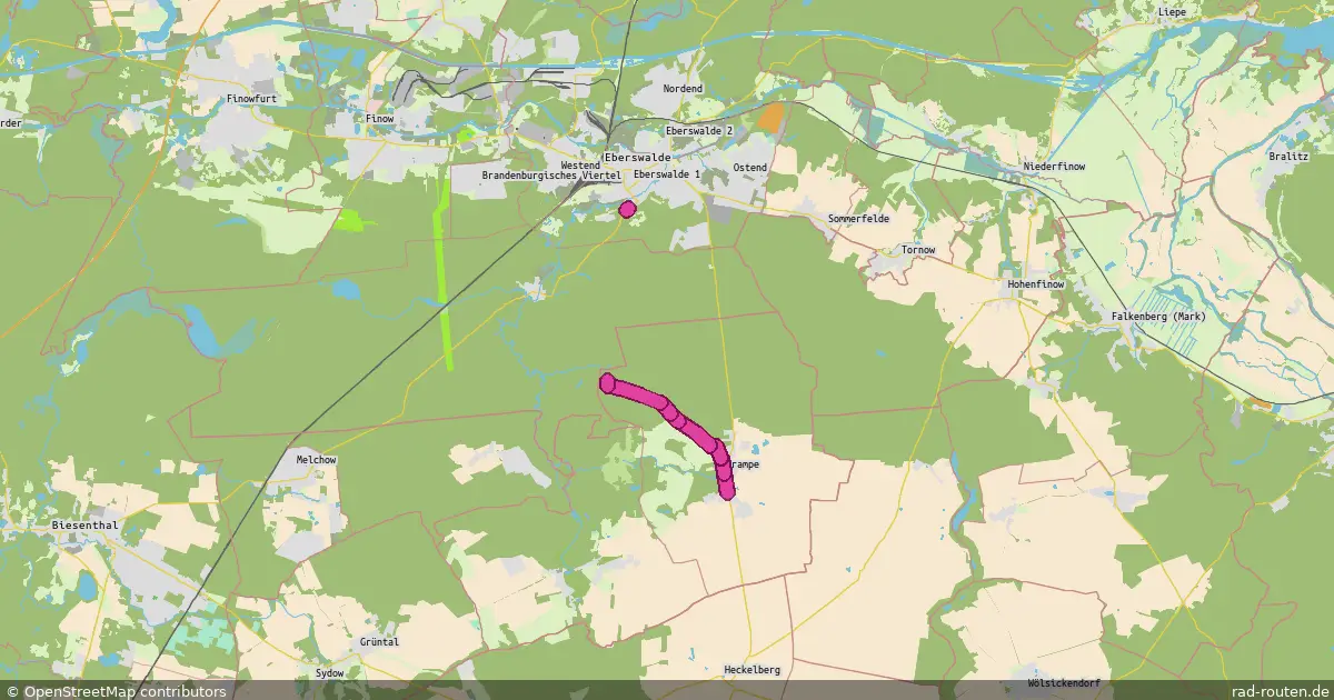 Radroute Trampe – Eberswalde – Fernradroute auf Rad-Routen.de