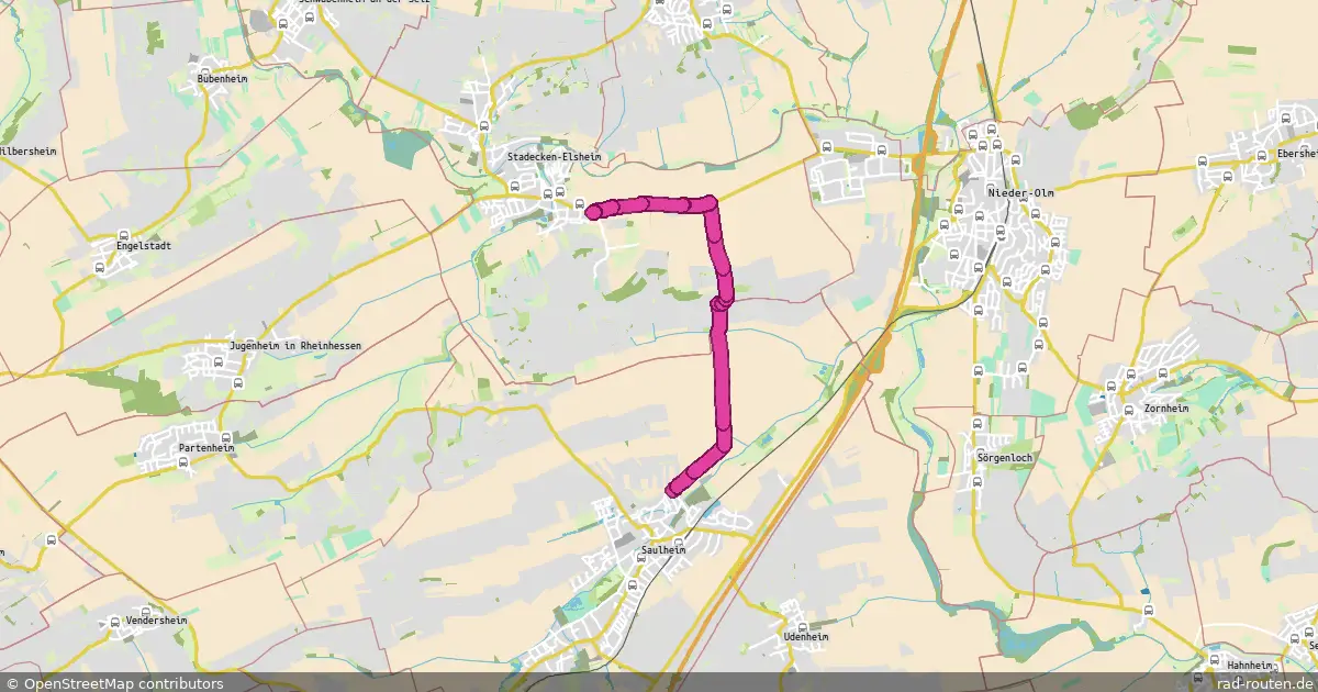 Radroute Stadecken-Elsheim – Saulheim – Fernradroute auf Rad-Routen.de
