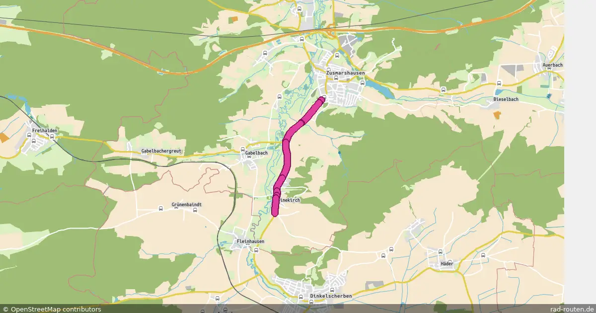 Radroute Zusmarshausen – Steinekirch – Fernradroute auf Rad-Routen.de
