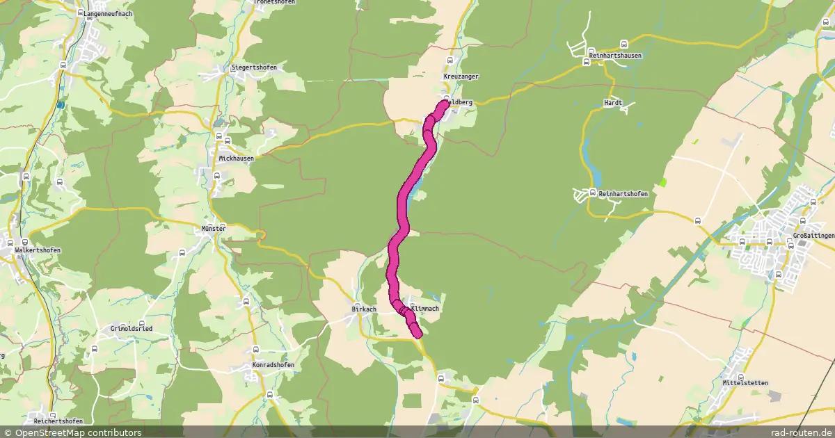 Radroute Waldberg – Klimmach-Süd – Fernradroute auf Rad-Routen.de