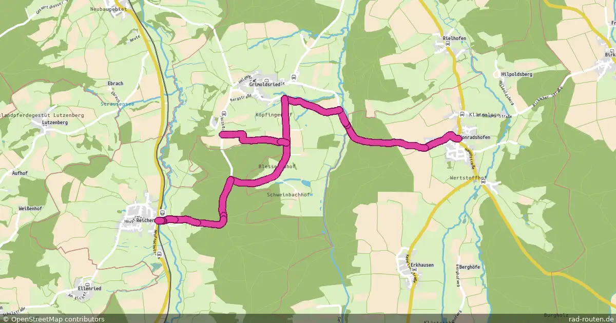 Radroute Reichertshofen – Konradshofen – Fernradroute auf Rad-Routen.de