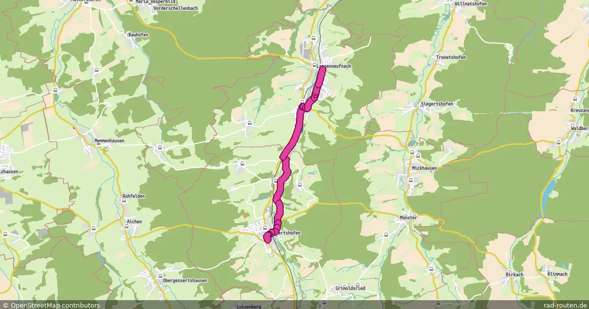 Radroute Langenneufnach – Walkertshofen – Fernradroute auf Rad-Routen.de
