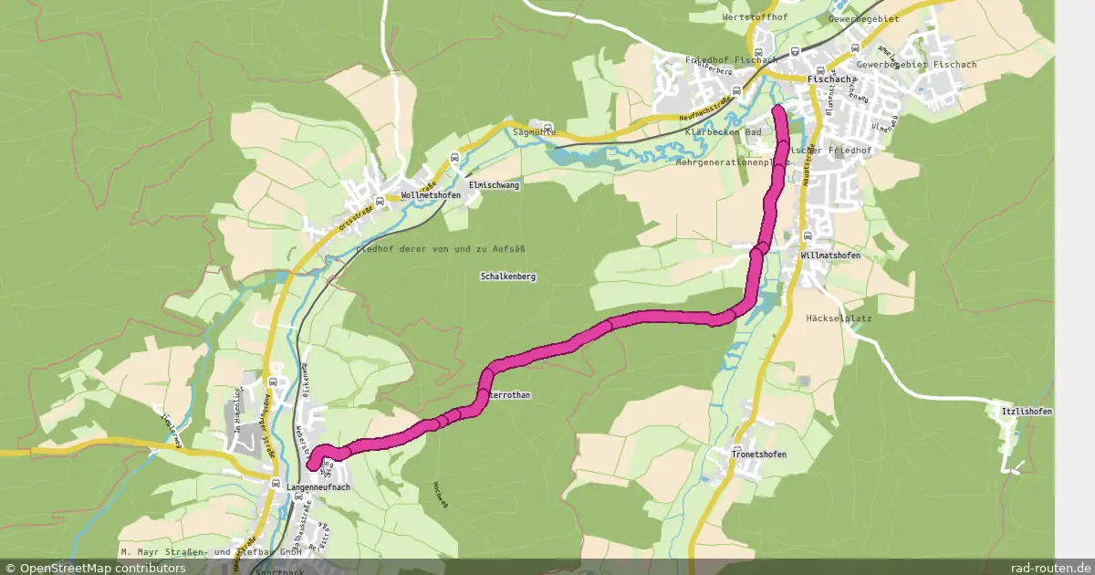 Radroute Fischach – Langenneufnach – Fernradroute auf Rad-Routen.de