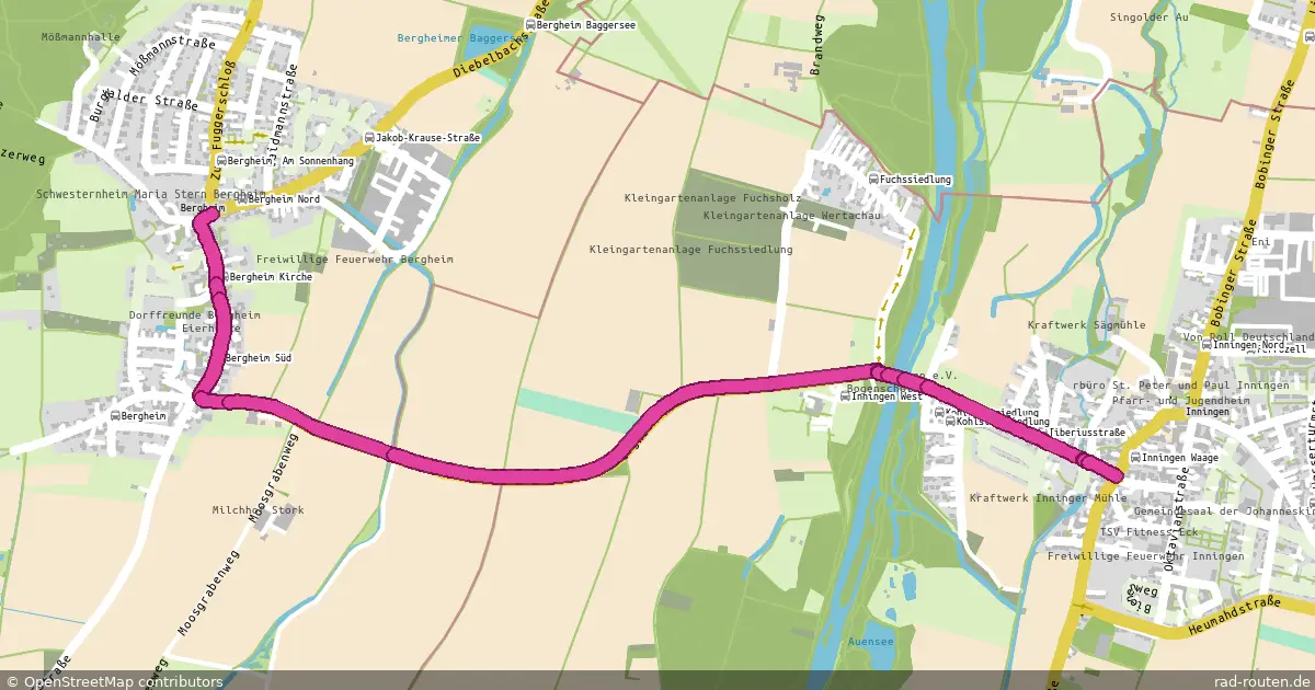 Radroute A.-Bergheim – A.-Inningen – Fernradroute auf Rad-Routen.de