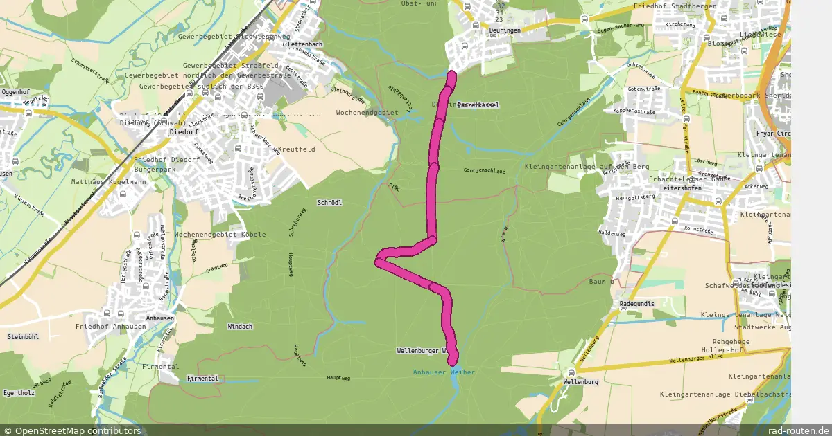Radroute Deuringen – Anhauser Weiher – Fernradroute auf Rad-Routen.de
