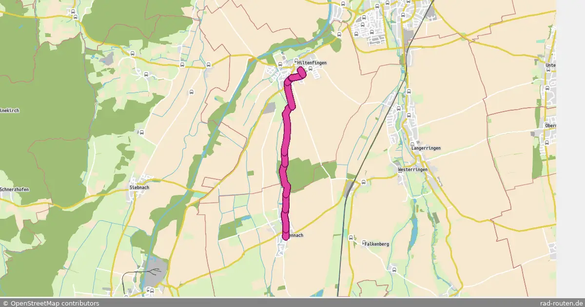 Radroute Hiltenfingen – Gennach – Fernradroute auf Rad-Routen.de