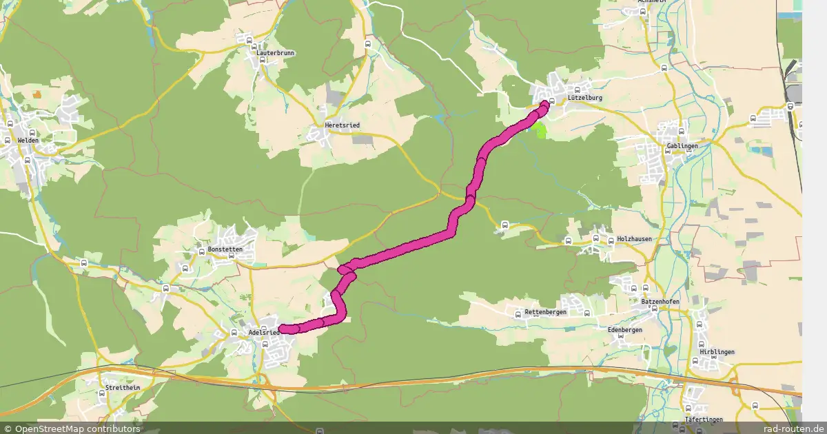 Radroute Lützelburg – Adelsried