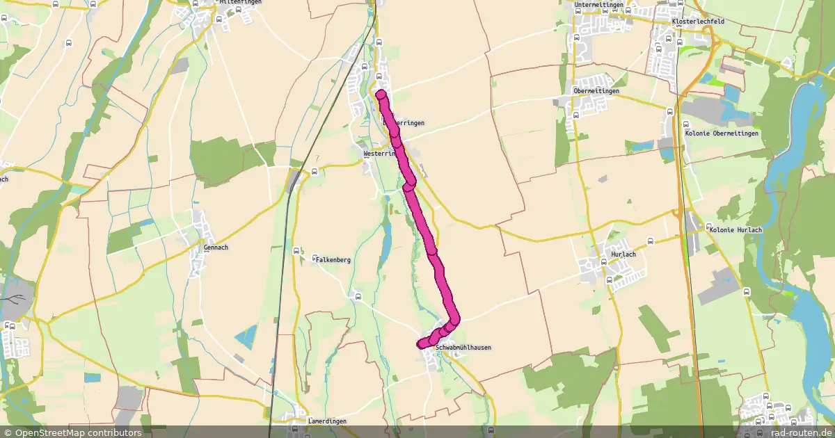 Radroute Langerringen – Schwabmühlhausen – Fernradroute auf Rad-Routen.de