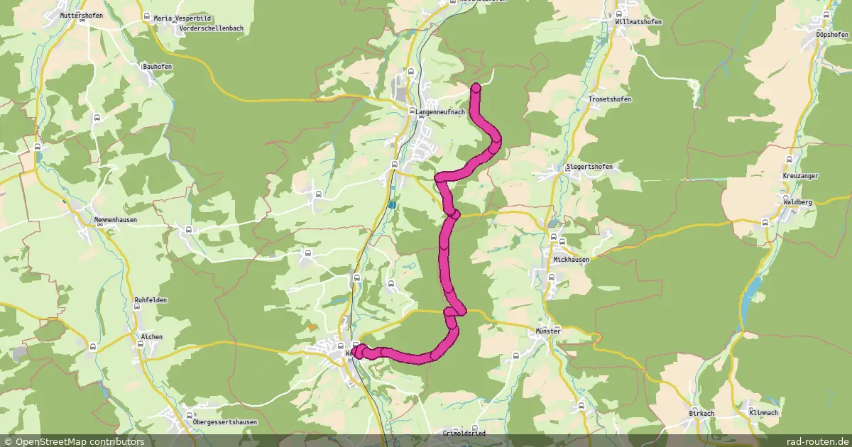 Radroute Unterrothan – Walkertshofen – Fernradroute auf Rad-Routen.de