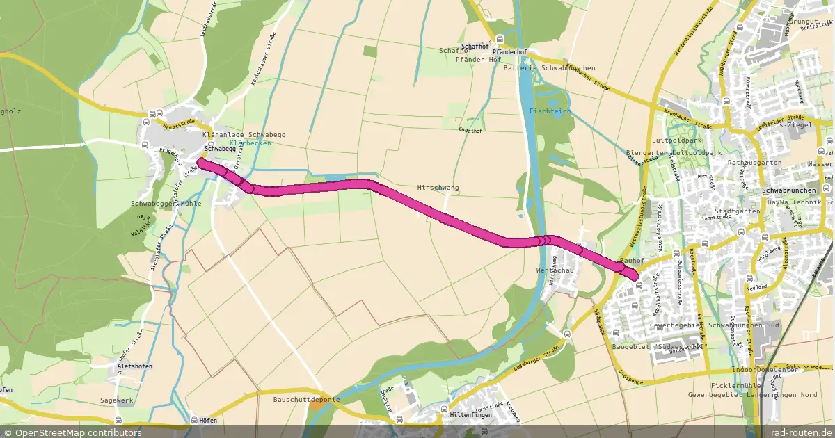 Radroute Schwabegg – Schwabmünchen-Süd – Fernradroute auf Rad-Routen.de