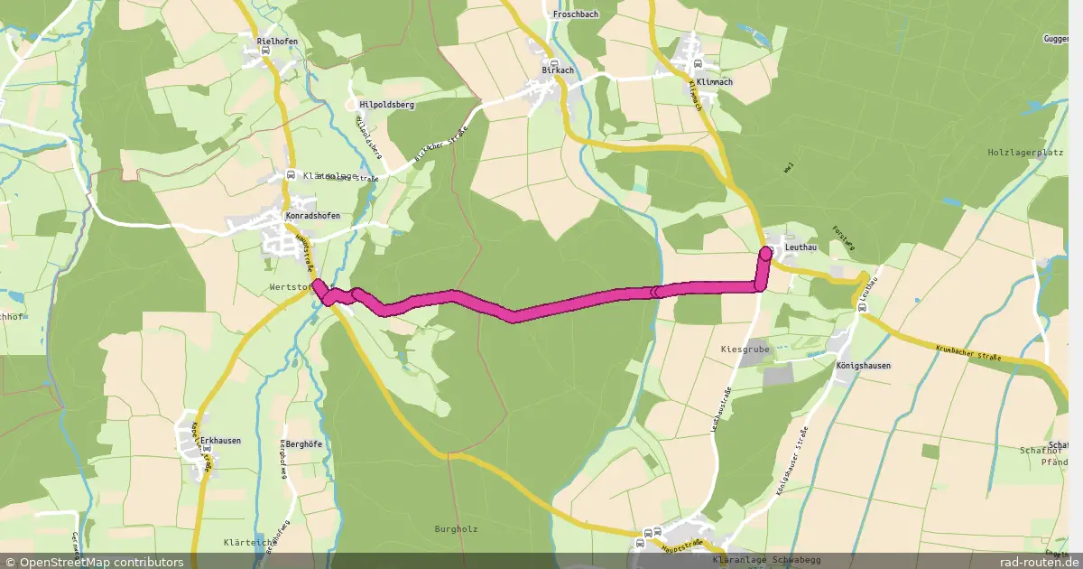 Radroute Konradshofen Süd – Leuthau – Fernradroute auf Rad-Routen.de